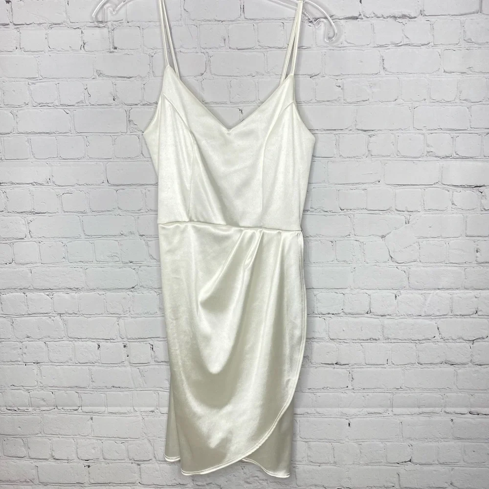 Lulu’s Forever Your Girl White Satin Bodycon Dress - Picture 5 of 9